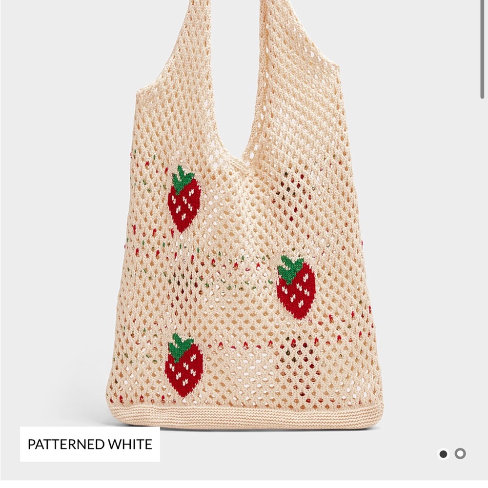 Crocheted strawberry market tote